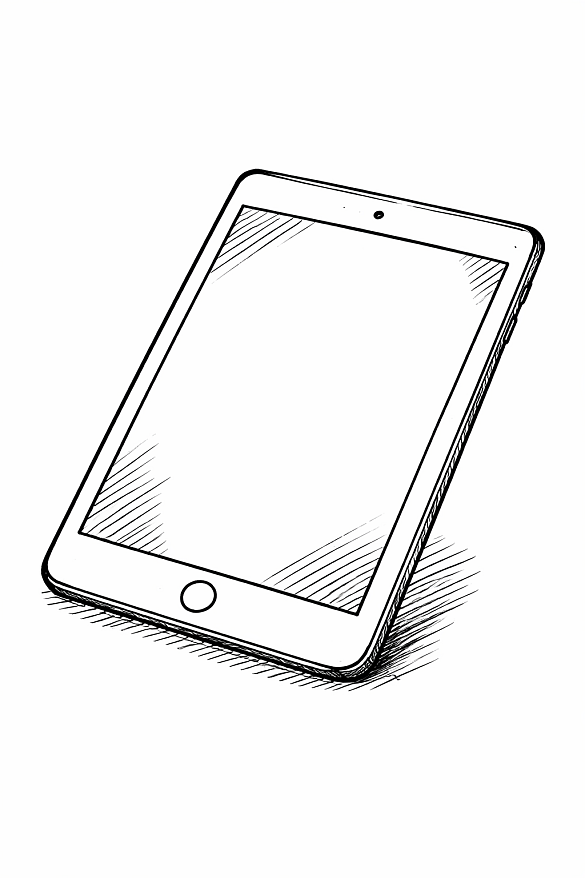 Zeichnung von einem iPad